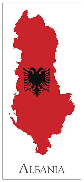 Vector illustration of Albania flag map