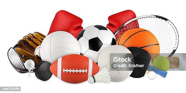 Attrezzatura Sportiva - Fotografie stock e altre immagini di Sport - Sport, Immagine composita, Palla sportiva