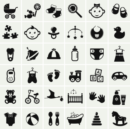 Collection of 25 baby icons. Vector illustration.