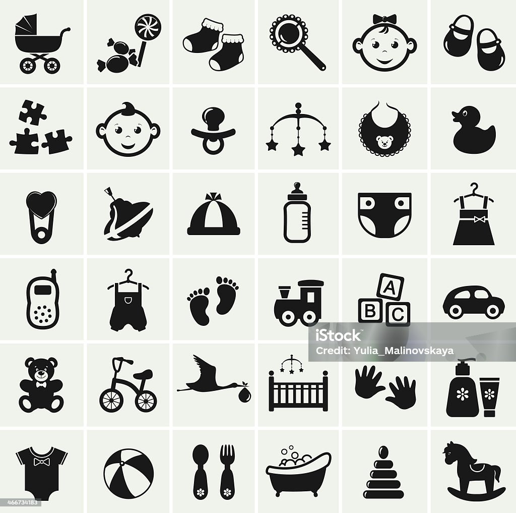 Baby icons set. Vector illustration. Collection of 25 baby icons. Vector illustration. Baby - Human Age stock vector