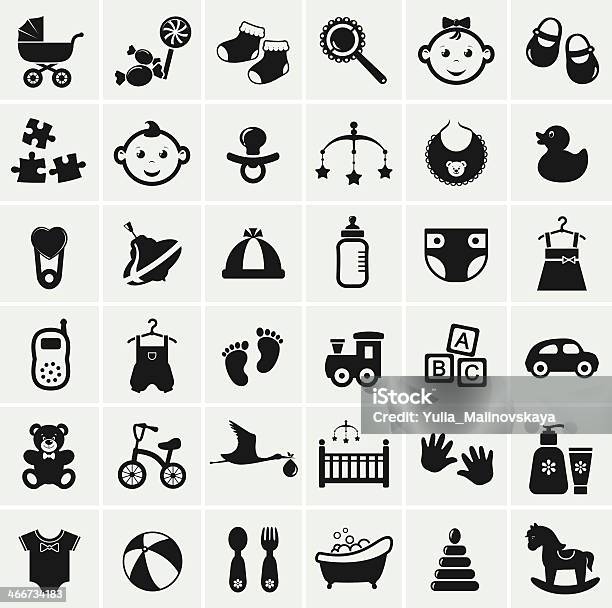 Baby Icons Set Vector Illustration Stock Illustration - Download Image Now - Baby - Human Age, Child, Childhood