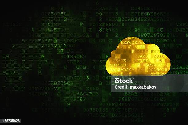 Technology Concept Cloud On Digital Background Stock Photo - Download Image Now - Backgrounds, Blue, Cloud Computing