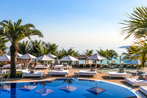 Pool and beach in Brazil - Ilha Bela.