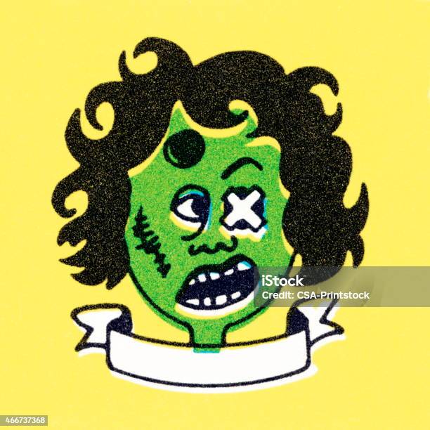 Crazy Woman With Banner Stock Illustration - Download Image Now - 2015, Animal, Colored Background