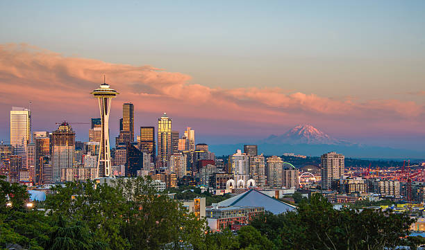 istock Downtown Seattle with Mt. Rainier in Background from Kerry Park 466741922