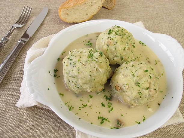 istock Bread dumplings with mushroom sauce 466743250