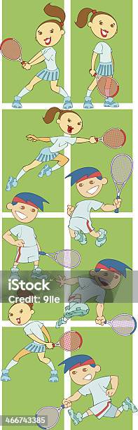 Ilustración de De Tenis Adultos y más Vectores Libres de Derechos de Adolescente - Adolescente, Adulto, Adulto de mediana edad