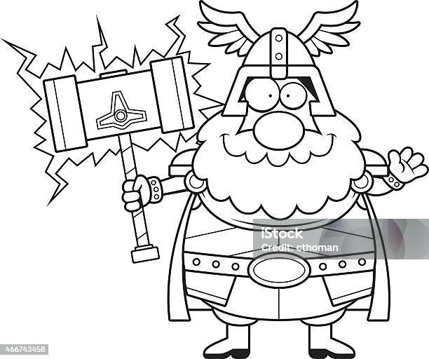 Cartoon Thor Waving Stock Illustration - Download Image Now - God,  Thunderstorm, 2015 - iStock