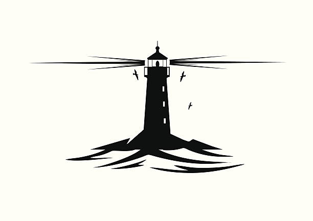 illustrazioni stock, clip art, cartoni animati e icone di tendenza di il faro - lighthouse