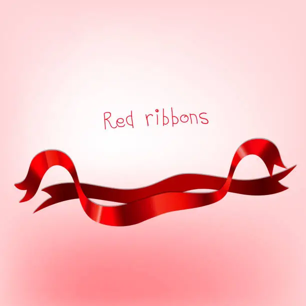 Vector illustration of Ribbon banner red с