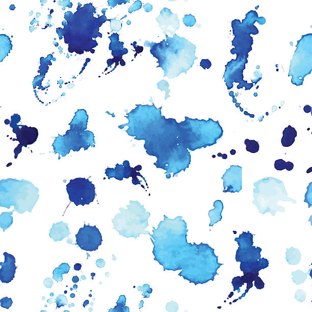 ilustrações de stock, clip art, desenhos animados e ícones de colorfoul spllaters - blue ink