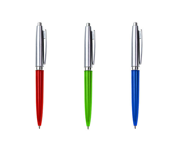 istock collection pen isolated on white, red green blue and metallic 466748180
