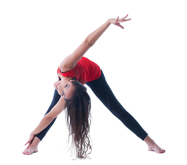 istock Happy flexible woman doing workout at camera 466748552