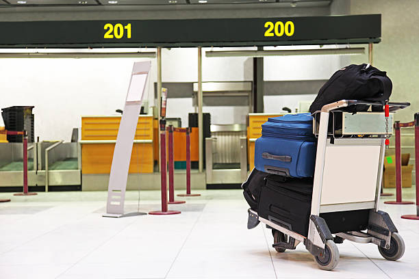 Luggage trolley stock photo