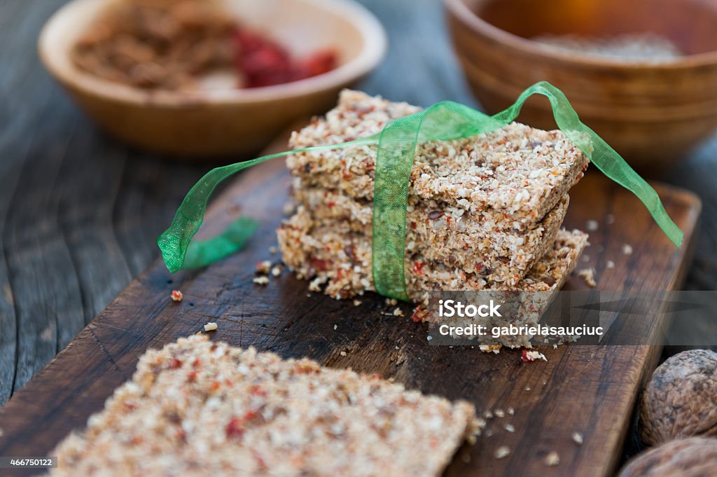 Dessert Raw home made granola bar 2015 Stock Photo