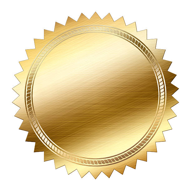istock Golden Seal isolated on white background 466750158