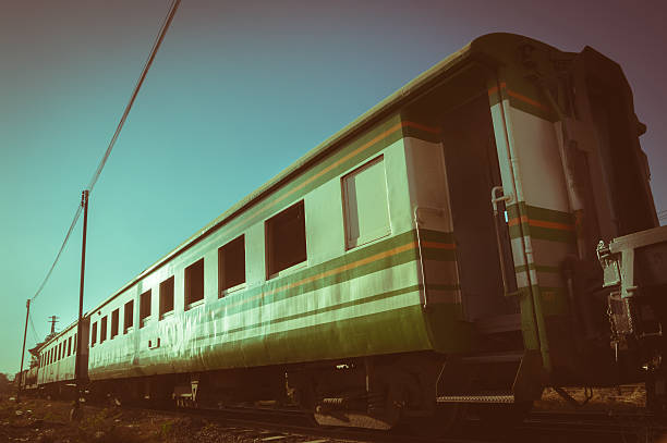 Vintage color filtered old train,retro style.