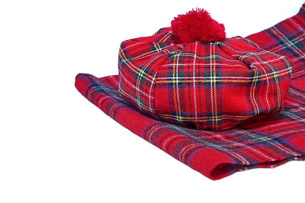 istock Traditional Scottish Red Tartan Bonnet and Scarf 466755100