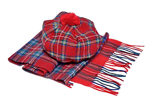 istock Traditional Scottish Red Tartan Bonnet and Scarf 466756062