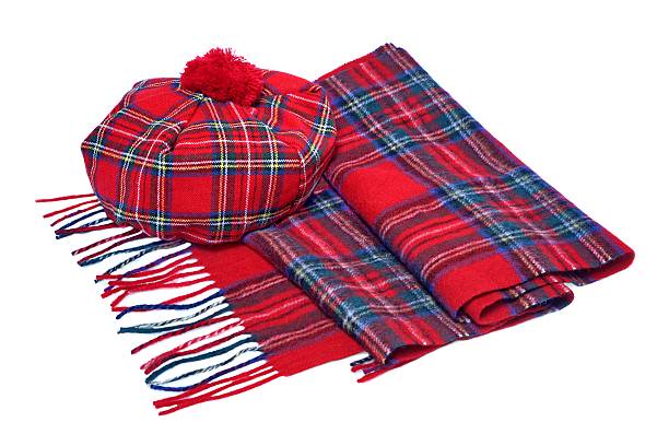 istock Traditional Scottish Red Tartan Bonnet and Scarf 466756066