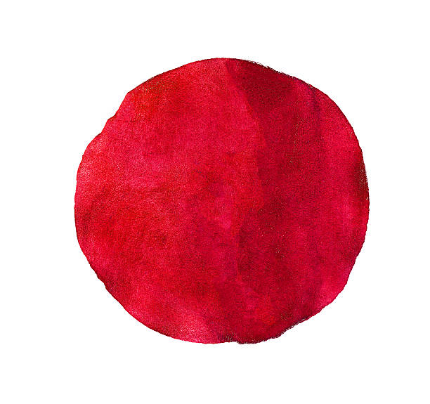 Abstract red watercolor painted circle