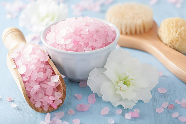 istock spa aromatherapy set with azalea flowers and herbal salt 466758222