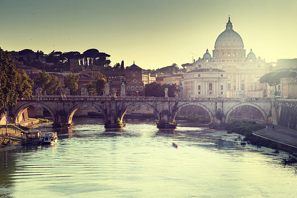 istock view on Tiber and St Peter Basilica in Vatican 466762114