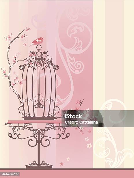 Spring Interior Stock Illustration - Download Image Now - Animal, Antique, Bird