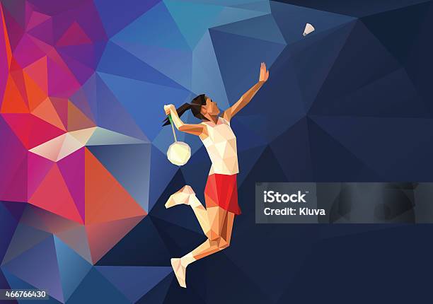 Polygonal Professional Female Badminton Player Stock Illustration - Download Image Now - Badminton - Sport, Sport, Demolishing