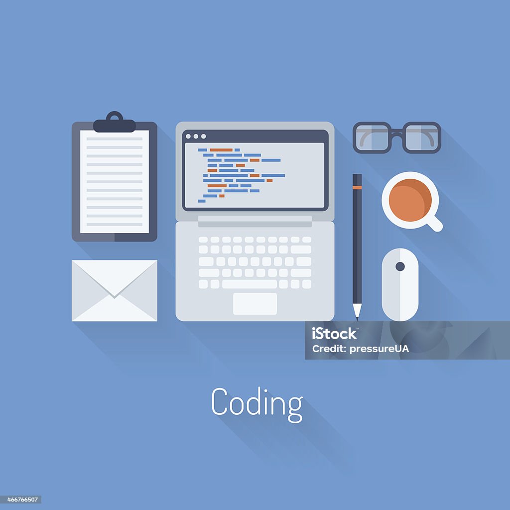Coding Illutstrations Coding And Programming Flat Illustration Stock Illustration - Download ...