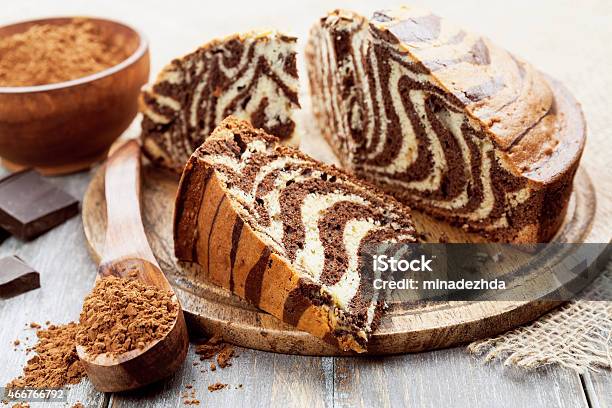 Cake With Cocoa Powder Stock Photo - Download Image Now - Cake, Zebra, Striped