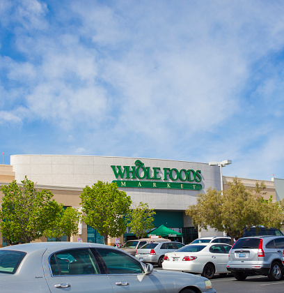 Las Vegas, USA - March 15, 2015: Whole Foods store front in Las Vegas. Whole Foods Market, Inc. is an American foods supermarket chain specializing in organic food.