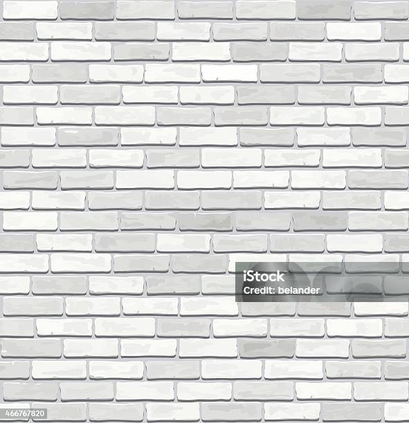 White Brick Vector Seamless Texture Stock Illustration - Download Image Now - 2015, Architecture, Backgrounds