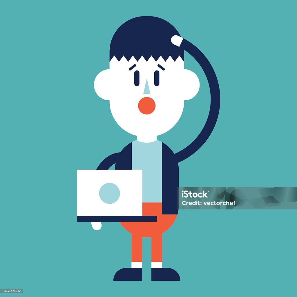 Using Computer A Banker Cartoon Businessman Using Computer Cartoon Eps Stock Illustration - Download ...