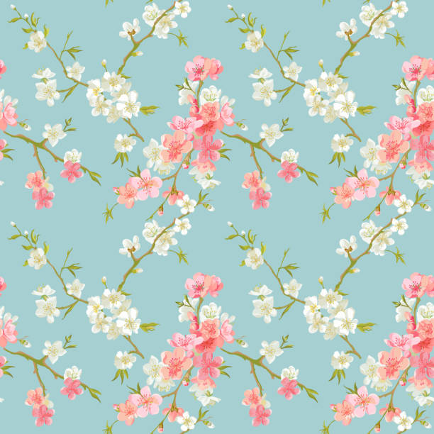 ilustrações, clipart, desenhos animados e ícones de fundo de flor de primavera flores - lace floral pattern pattern old fashioned