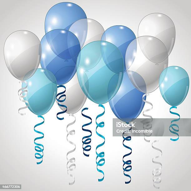 Background With Flying Balloons And Serpentine Stock Illustration - Download Image Now - 2015, Abstract, Accessibility