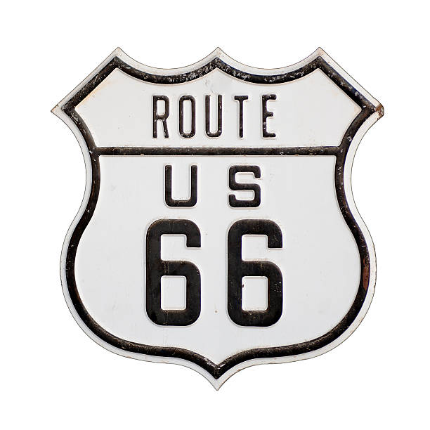 la route 66 - road trip sign journey route 66 photos et images de collection