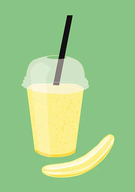 Vector illustration of Banana smoothie. Vector Illustration