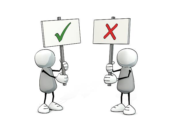 istock little sketchy men with hook and cross sign 466773128