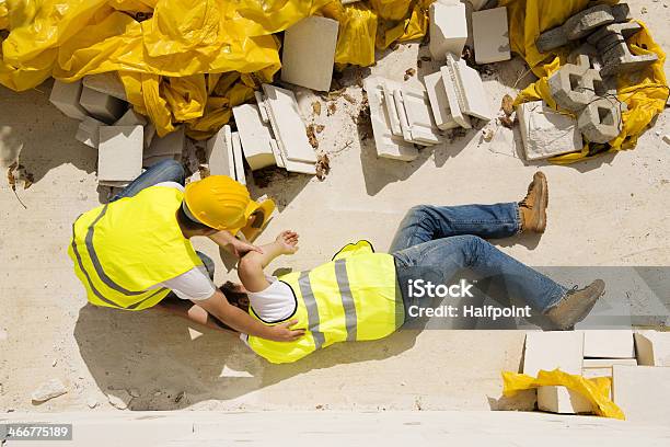 Construction Accident Stock Photo - Download Image Now - Construction Industry, Falling, Accidents and Disasters