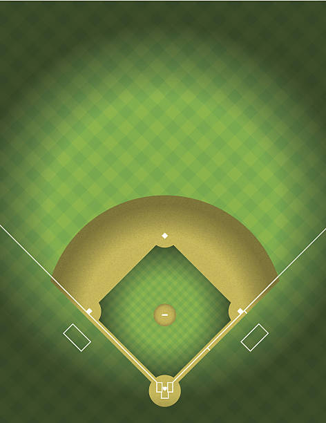 ilustraciones, imágenes clip art, dibujos animados e iconos de stock de vector campo de béisbol - baseball background