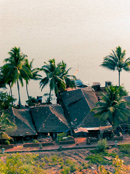 Traditional sloping roof made with Manglori tiles, Ratnagiri, Maharashtra, India