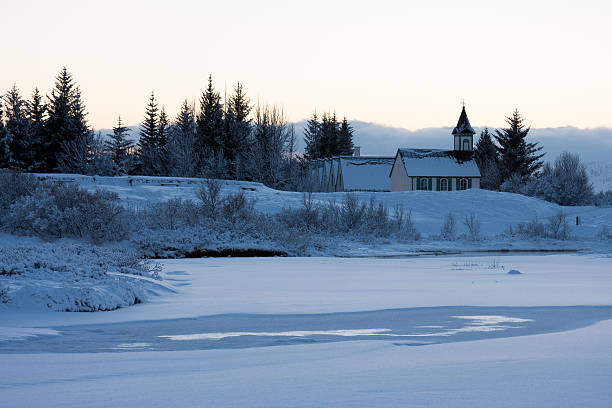 istock Church in Thingvellir National Park in winter 466781620