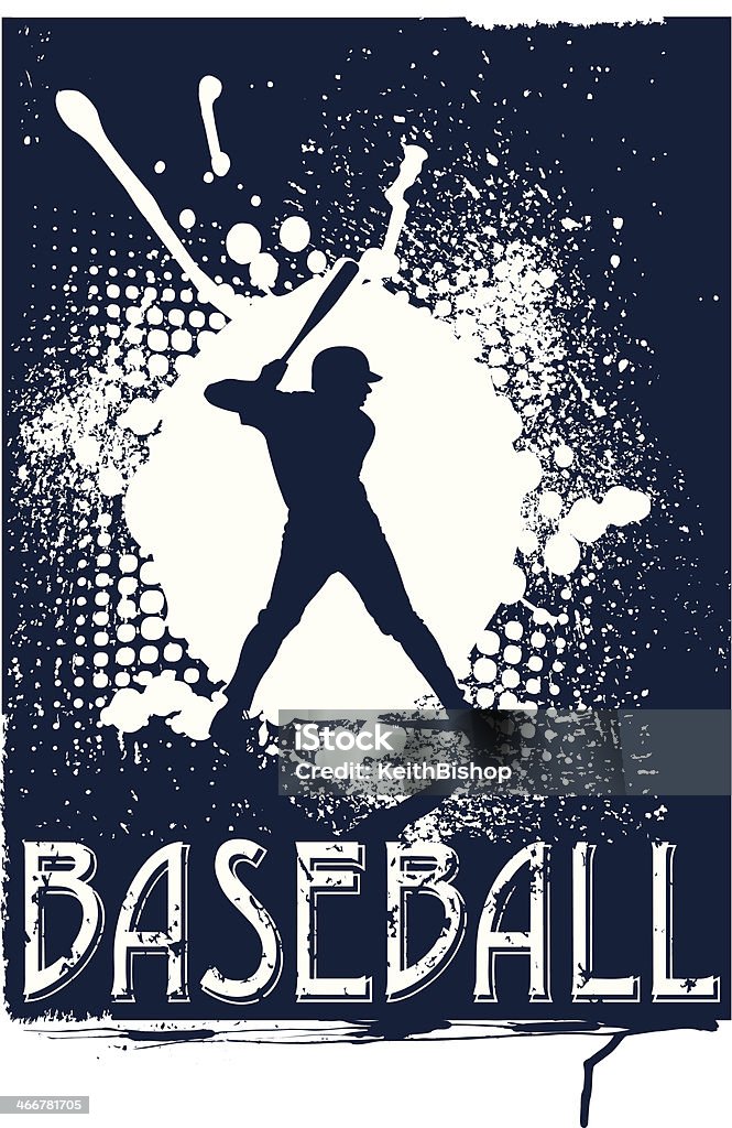 Baseball Grunge Hintergrund - Lizenzfrei Maschinenschrift Vektorgrafik
