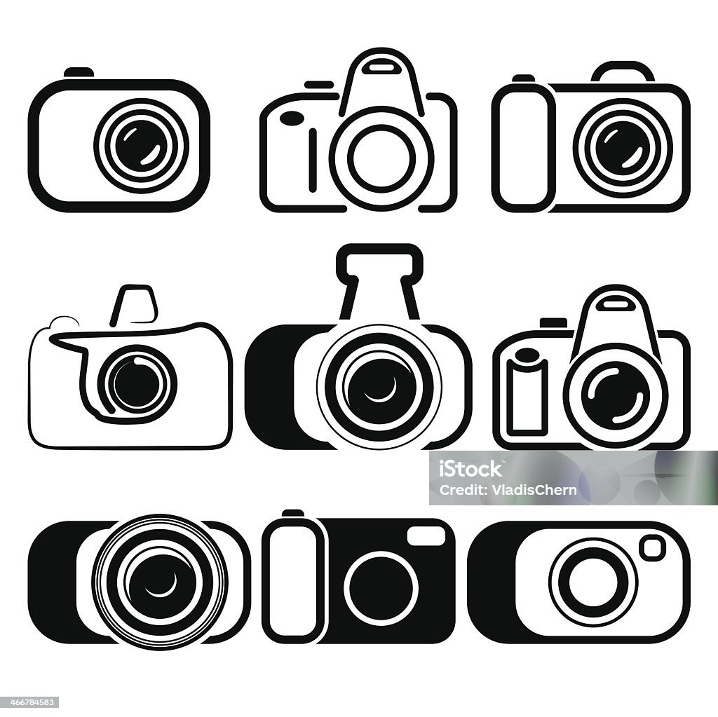 Camera Simbols Drawing Camera Set Symbols Vector Illustration Stock Illustration - Download ...