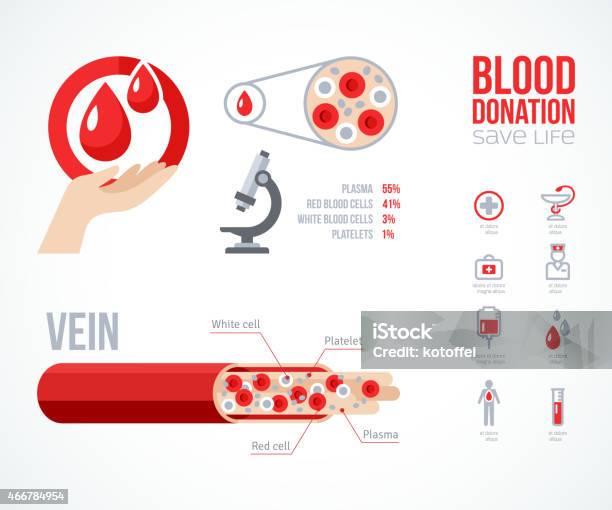 Donor Infographics Icons Set Stock Illustration - Download Image Now - Blood, Platelet, Infographic