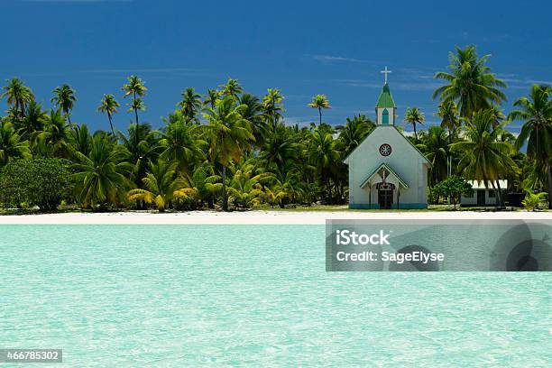 Anaa Church On Beach Stock Photo - Download Image Now - 2015, Beach, Beauty In Nature