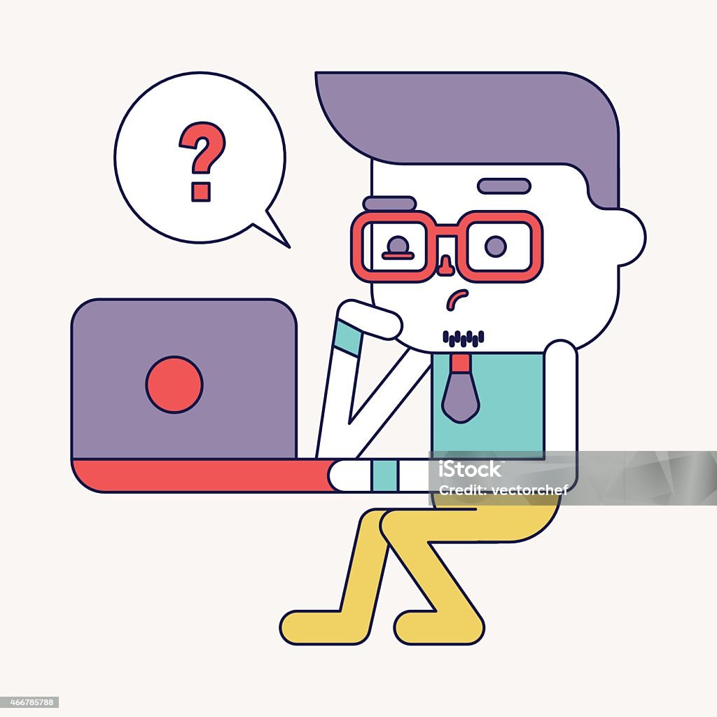 Using Computer A Banker Cartoon Businessman Using Computer Cartoon Eps Stock Illustration - Download ...