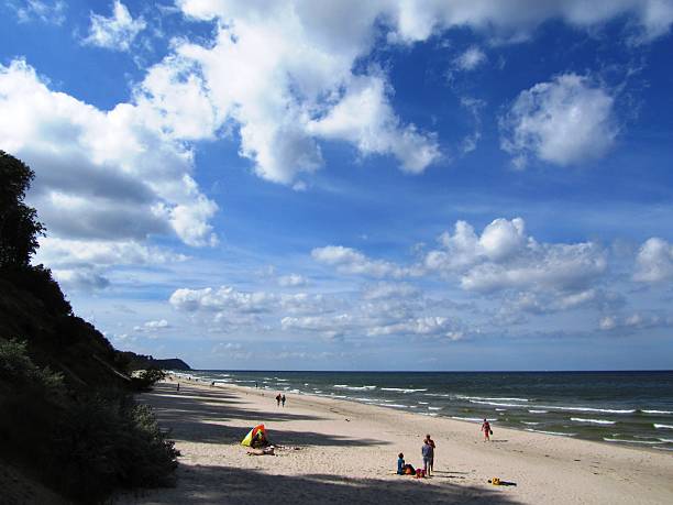 White sand beach, Usedom Amber Coast Baltic Sea Amber Coast - Beach on the island of Usedom - Baltic Sea beines stock pictures, royalty-free photos & images