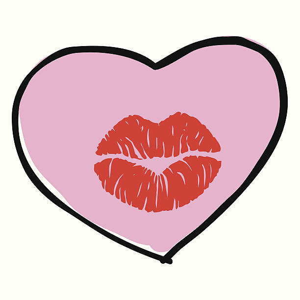 벡터 심장 기호들, 사랑입니다 키스 for 발렌타인 디자인식 - love valentines day heart shape kissing stock illustrations